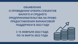 Администрацией Ханты-Мансийского района объявлен отбор субъектов малого и среднего предпринимательства на право предоставления финансовой поддержки (в форме субсидии) в 2022 году