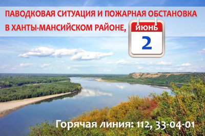 Паводковая ситуация и пожарная обстановка в Ханты-Мансийском районе на 2 июня