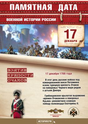 17 декабря. Взятие крепости Очаков, 1788г