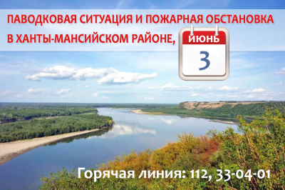 Паводковая ситуация и пожарная обстановка в Ханты-Мансийском районе на 3 июня