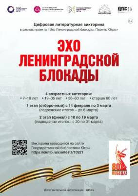 Подведены итоги муниципального этапа Цифровой литературной викторины «Эхо Ленинградской блокады»