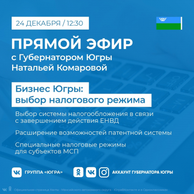 Выбор налогового режима можно будет обсудить с Натальей Комаровой онлайн 24 декабря