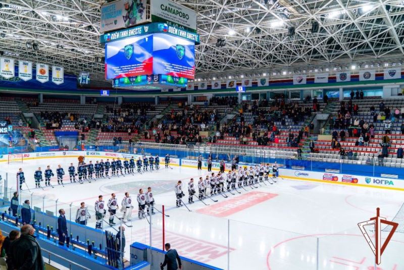 Бойцы ОМОН «Стерх» обеспечили правопорядок на матчах Высшей хоккейной лиги в столице Югры