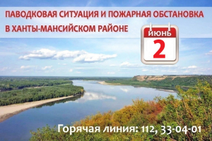 Паводковая ситуация и пожарная обстановка в Ханты-Мансийском районе на 2 июня