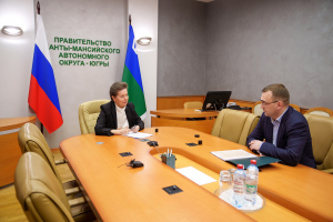 Губернатор Югры Наталья Комарова провела 28 декабря рабочую встречу с главой Ханты-Мансийского района Кириллом Минулиным