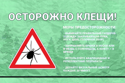 Вниманию жителей! Информация по укусам клещей по Ханты-Мансийскому району на 7 июня 