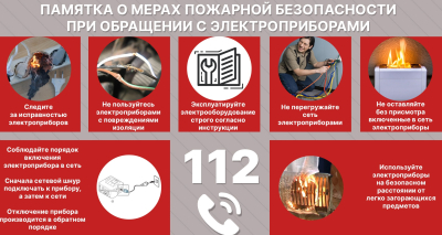 О правилах пожарной безопасности при использовании электроприборов