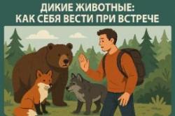  Вблизи населенных пунктов нередко замечают диких животных. Чтобы избежать опасной встречи, соблюдайте следующие рекомендации: