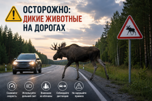 Осторожно: дикие животные на дорогах