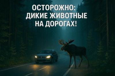 Осторожно: дикие животные на дорогах!