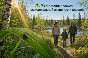 Май и июнь – сезон максимальной активности клещей