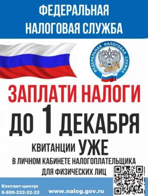 Заплати налоги заблаговременно! 